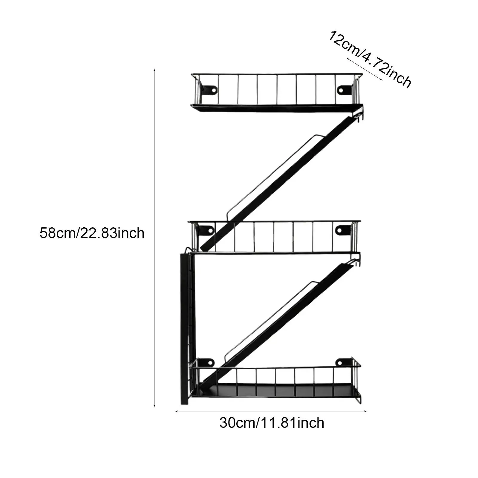 Fire Escape Wall Shelf Modern Sundries Iron Art Staircase Decorative Shelf Wall Floating Shelf Organizer Kitchen Office Bathroom