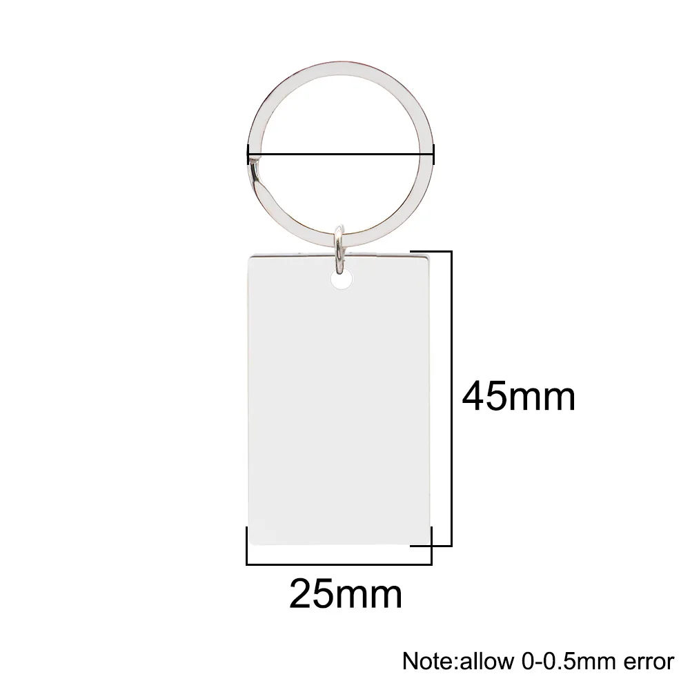 Etiquetas rectangulares de acero inoxidable personalizadas, colgante de llavero personalizado, accesorio de Collar, 10 Uds. - imagen 2