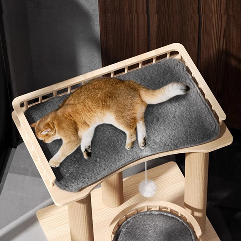 Nido de escalada para gatos, tablero rascador de Sisal, estante de madera maciza para productos grandes para gatos, suministros de muebles, torre de juguete para interiores - imagen 4