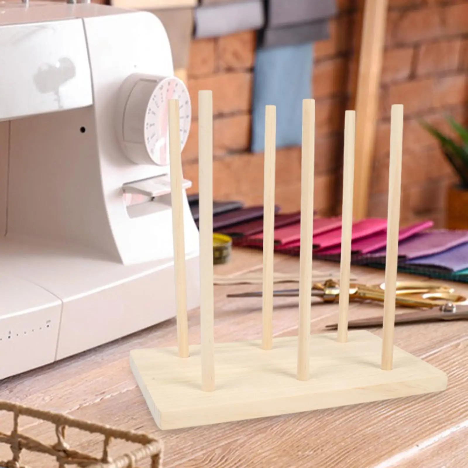 Wooden Ribbon Organizer Large Capacity Yarn Storage Shelf Threads Crocheting Florist Ribbon Holder Spool Holder Ribbon Rack