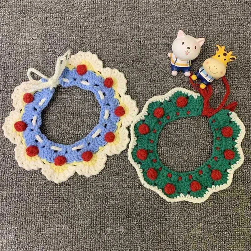 Collar de accesorios para mascotas de punto con estilo de princesa de dibujos animados a la moda y corbata Floral, toalla combinada para perros, accesorios para perros - imagen 3