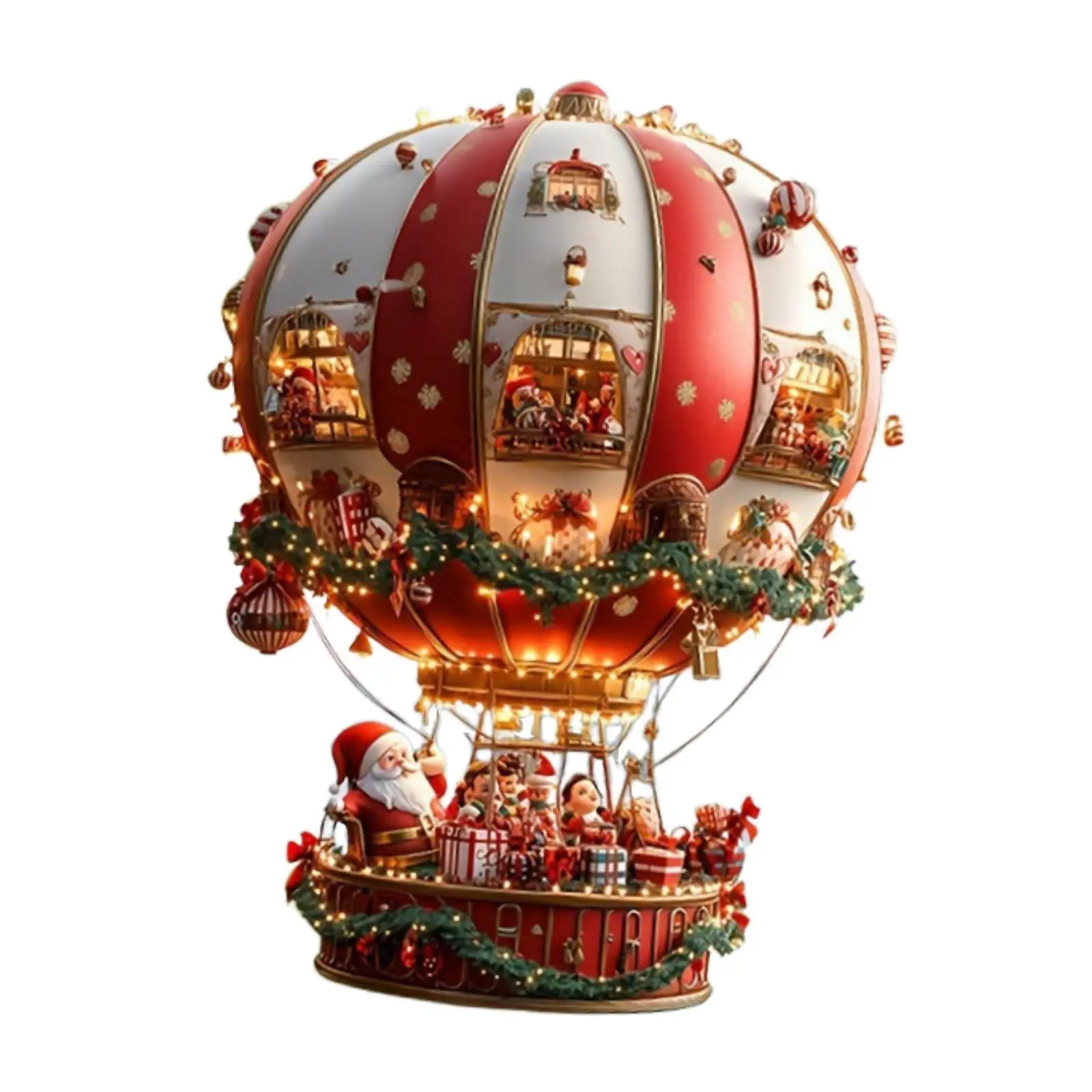 Globo de aire caliente de Navidad, adorno colgante de Papá Noel, decoración de árbol de Navidad, letrero colgante acrílico con acento para cafetería, oficina, Patio, pared y porche - imagen 4