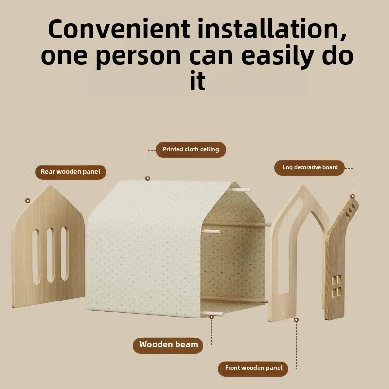 Perrera de madera maciza para perros y gatos, casa Universal para perros pequeños, jaula para Villa, nido, productos para mascotas transpirables simples, accesorios - imagen 4