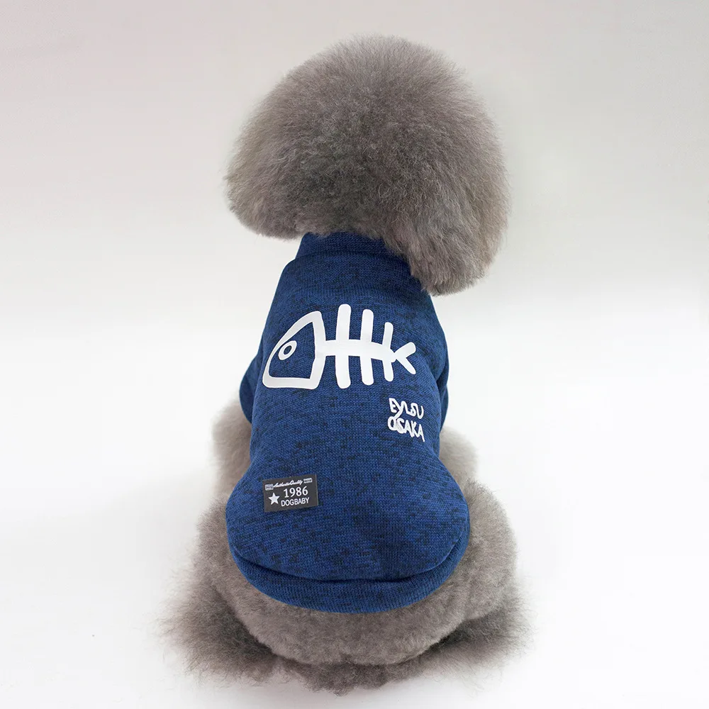 Camisa para perros y gatos con estampado espina de pescado - imagen 5