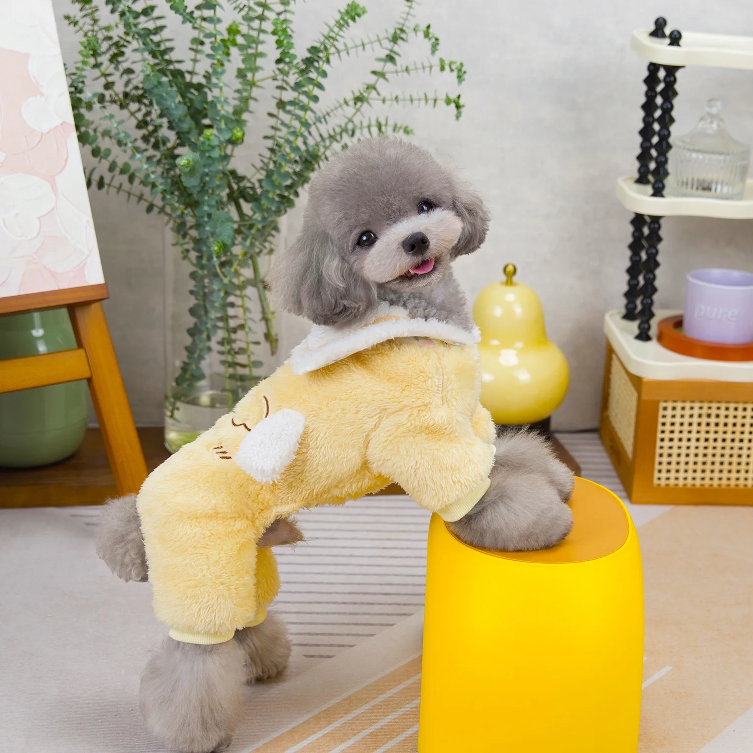 Ropa de invierno para perros de franela con cuello de marinero, monos de cuatro patas para mantener el calor, ropa para gatos esfinge, sudaderas para mascotas Pomerania Chihuahua - imagen 5