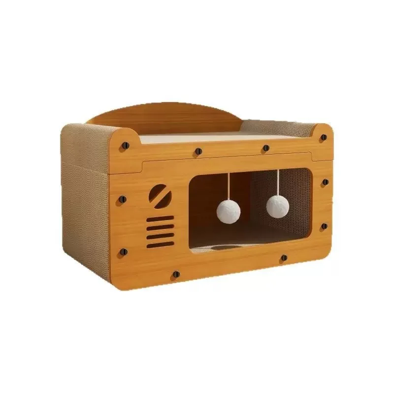 Rascador para gatos de carton corrugado con cama y posiciones - imagen 2