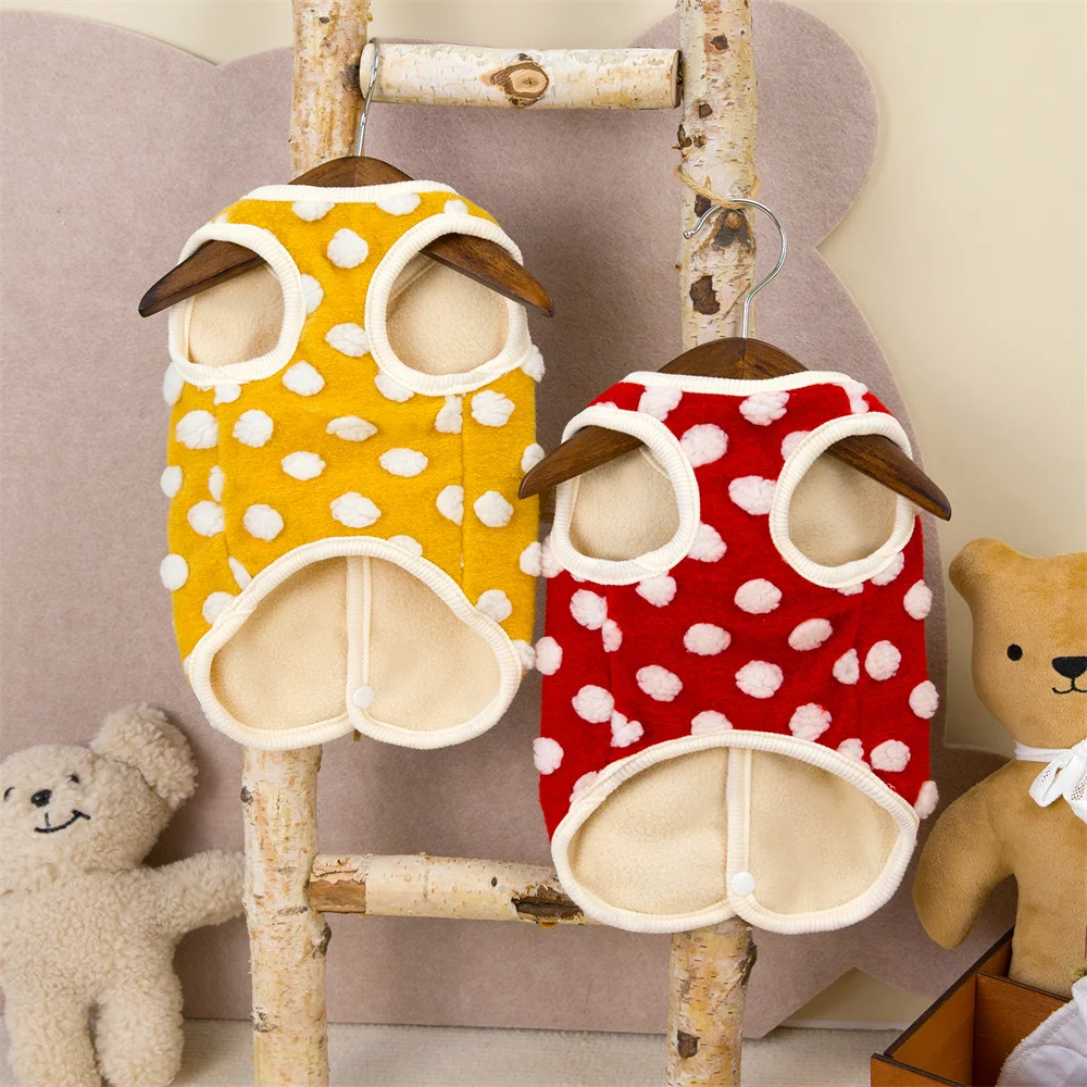 Suéter grueso y cálido para cachorros, ropa de invierno para mascotas con hebilla, abrigos para caniche de Pomerania, cárdigan, ropa para mascotas - imagen 5