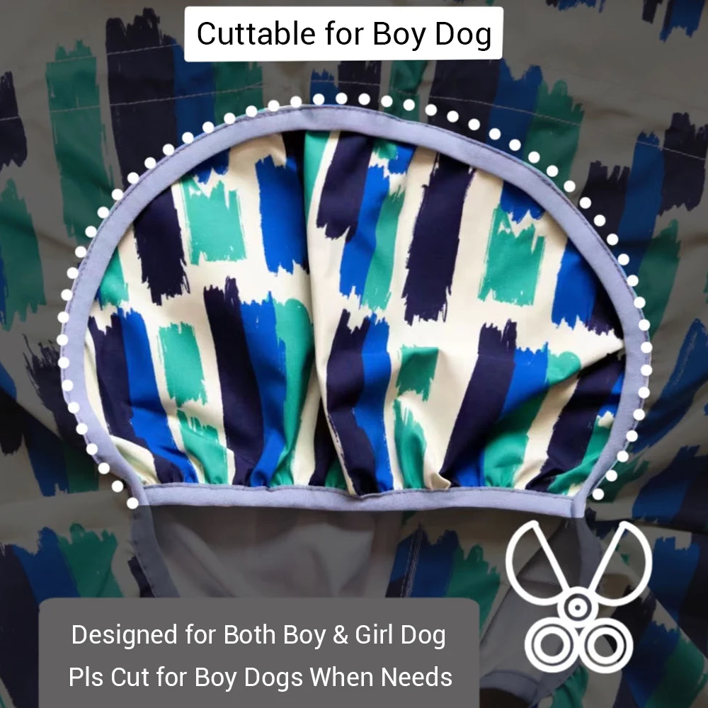 Waterproof Dog Raincoat Full Body-Covered Pet Rain Coat with Cuttable Belly Full Prints Outdoor Rain Jacket for Medium Large Dog - imagen 4