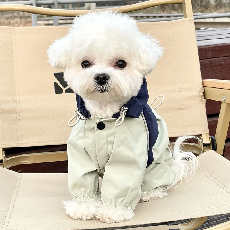 Ropa para mascotas, impermeables a prueba de viento con capucha, prevención de mosquitos, chaqueta para exteriores, mono, impermeable, productos para mascotas, accesorios, monos - imagen 4