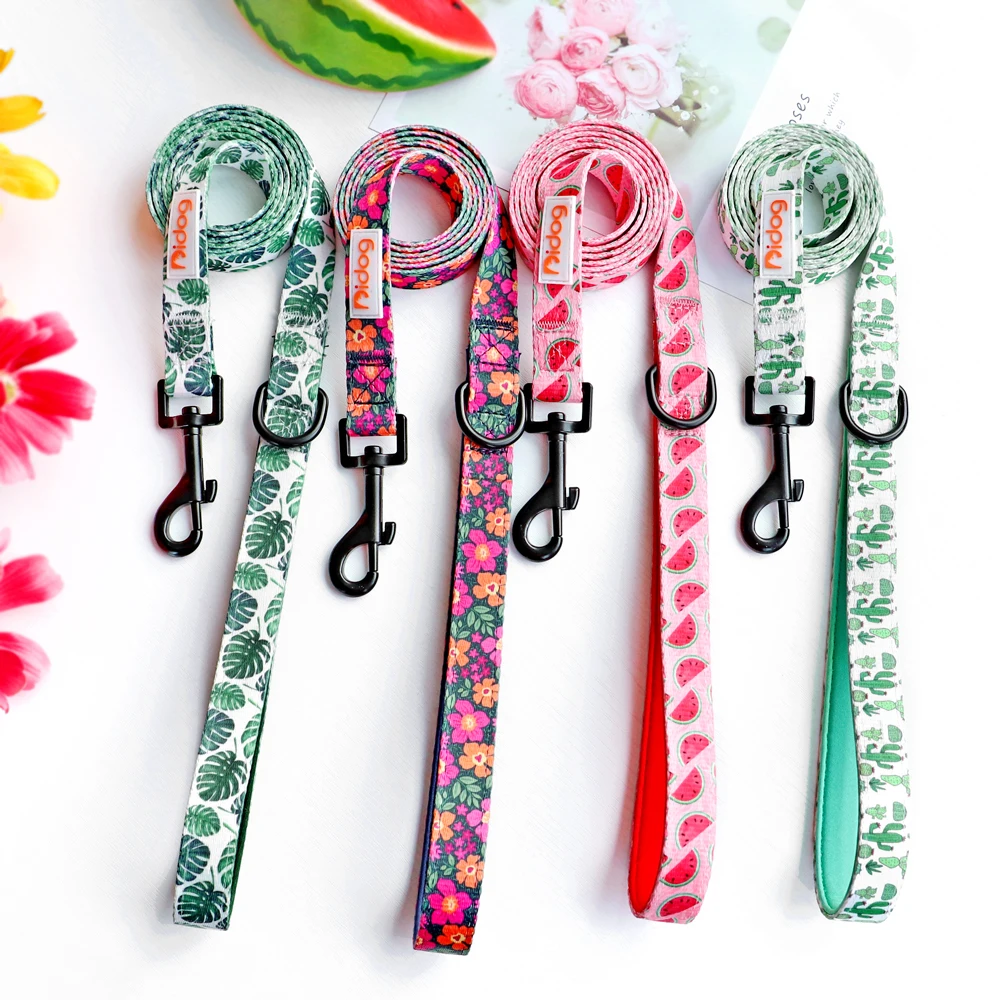 Correa para perro de 150cm con estampado de nailon, cinturón para caminar para Gato, cuerda de plomo para perros y gatos con mango acolchado para perros, gatos, Bulldog, Pug, Chihuahua - imagen 2