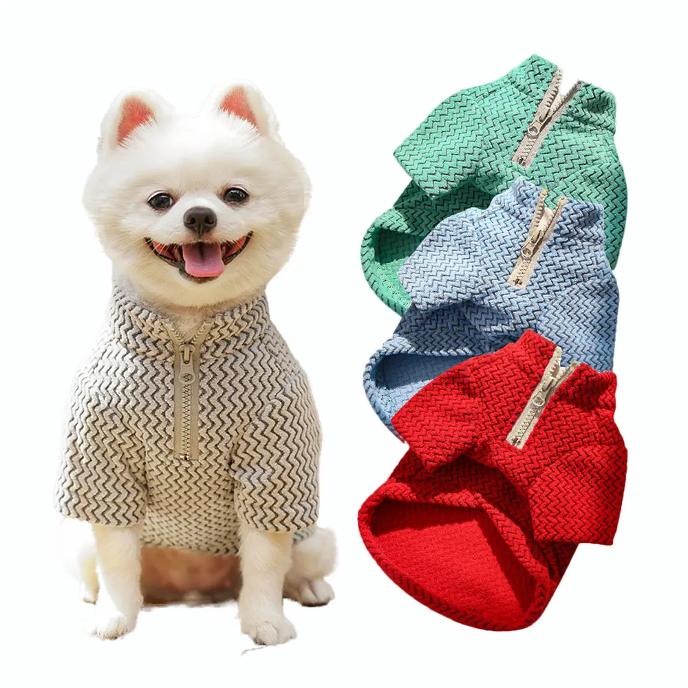 Ropa cálida de invierno para perros pequeños, Color sólido con cremallera, ropa para mascotas con cremallera para perros pequeños, cachorros, gatos, Yorkshire, Bulldog Francés