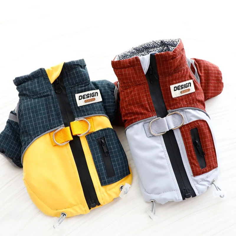 Ropa para perros, ropa de otoño e invierno, ropa gruesa y funcional de viaje con carga de tres pruebas, ropa acolchada de algodón, suministros para mascotas para perros pequeños - imagen 5