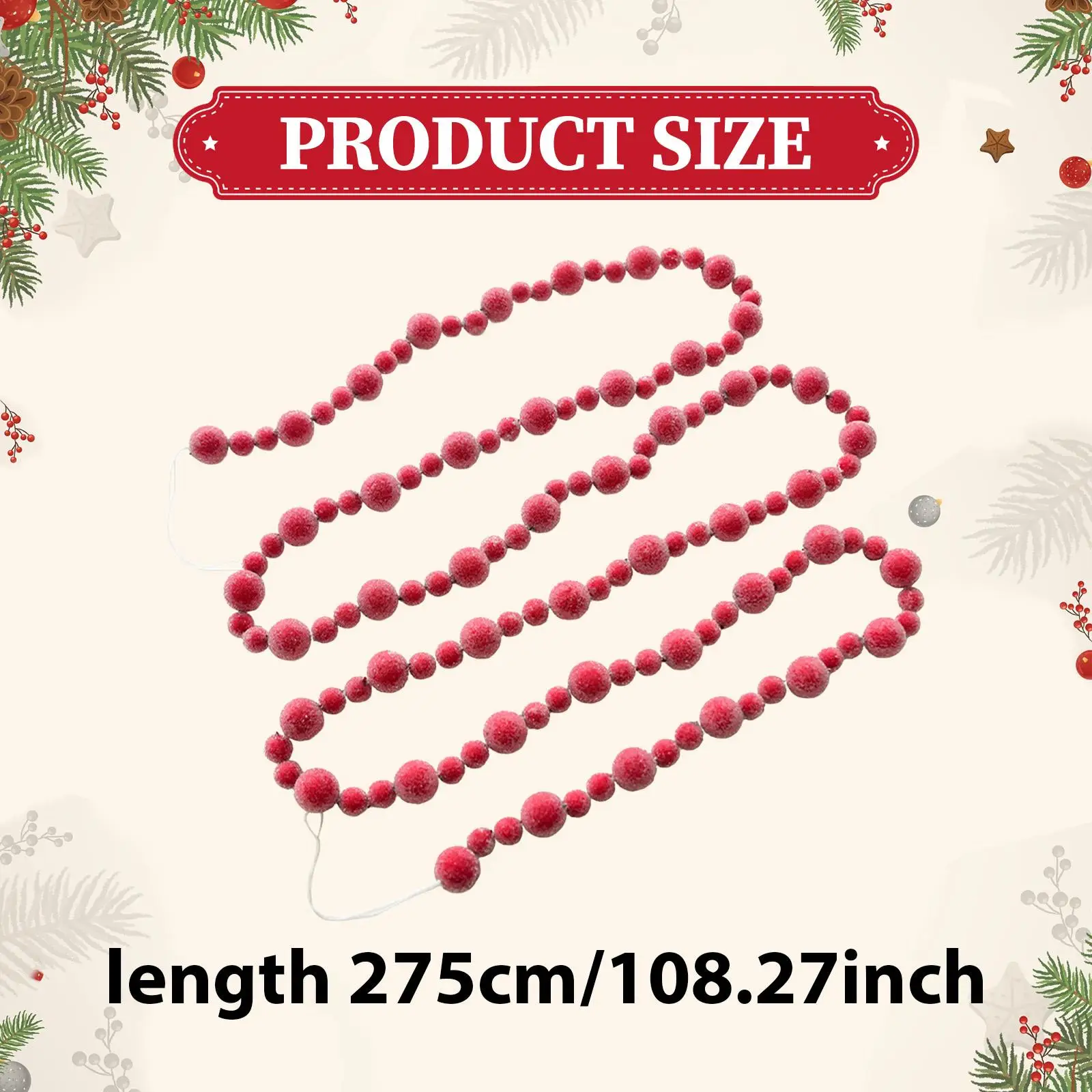 Christmas Red Berry Garland Christmas Decoration 8.9ft Balcony Party Hanging Gate New Year Wedding Backdrop Home Ornament Christmas Red Berry Garland Christmas Decoration 8.9ft Balcony Party Hanging Gate New Year Wedding Backdrop Home Ornament