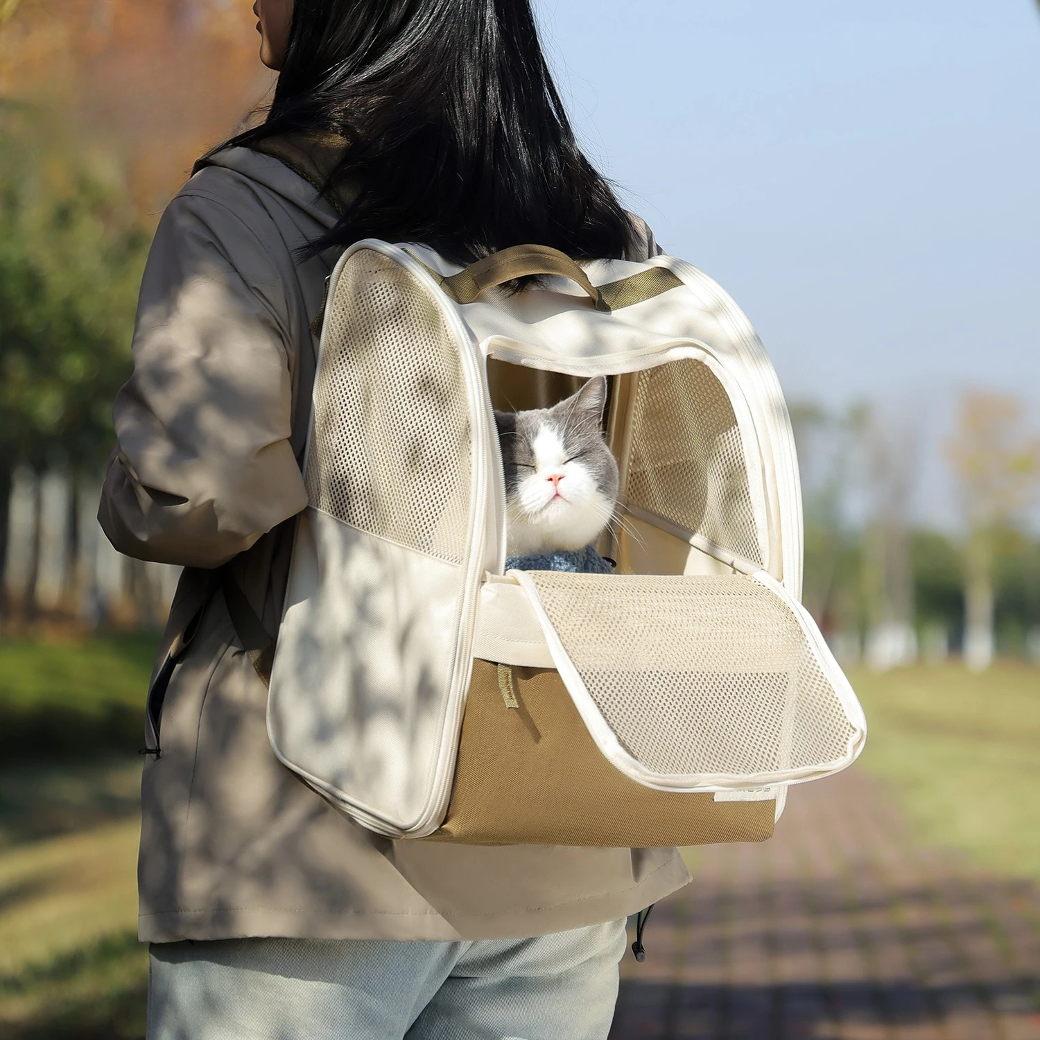 Mochila transportín para gatos transpirable y cómoda de llevar - imagen 4