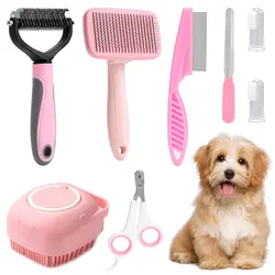 Kit aseo perros 8 accesorios con peine, cortaúñas y lima