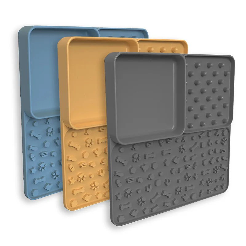 Suministros para mascotas, estera para lamer comida para cachorros, estera para olfatear de silicona, tazón de comida multifuncional, mantel individual para platos de comida lenta para perros PotCat - imagen 4