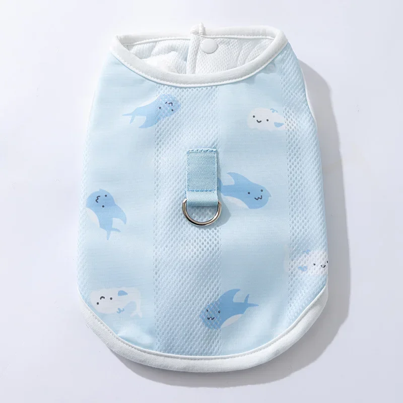 Ropa fresca de verano para perros, chaleco Tractable transpirable con estampado completo, refrigeración de insolación, ropa para mascotas de peluche pequeño - imagen 5