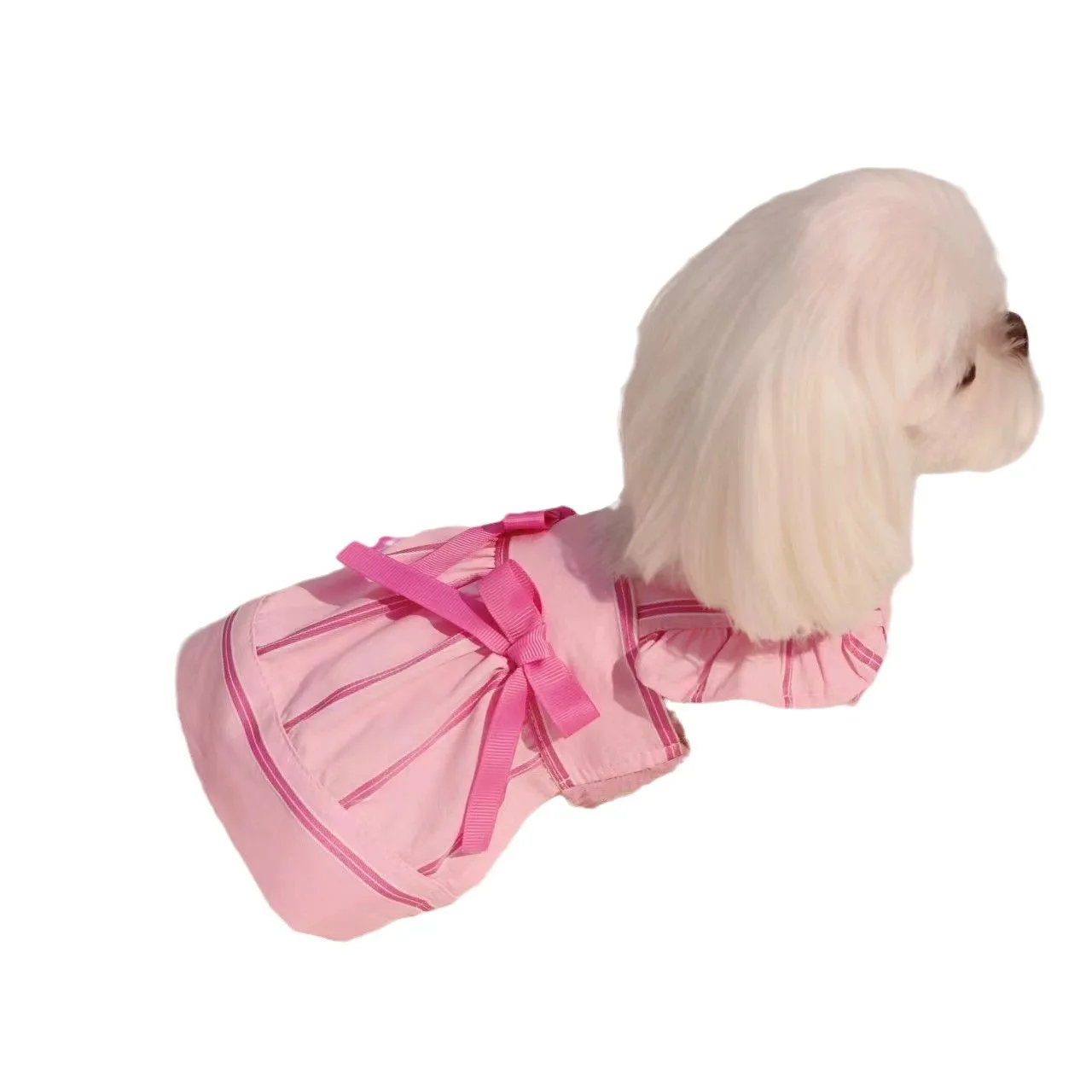 Falda con tirantes de encaje y lazo de primavera para mascotas, vestido de princesa para gatos, falda de peluche para perros pequeños, vestidos para perros pequeños - imagen 5