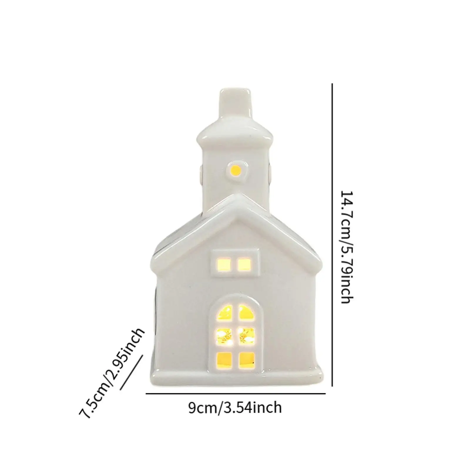 Christmas Miniature House Statue with Light Xmas Decoration for Home Bedroom