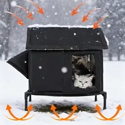 Casa para perros y gatos callejeros, impermeable, para exteriores, invierno, cálida, cueva para mascotas, camas para dormir, hogar, plegable, lavable para perros pequeños, suministros para cachorros