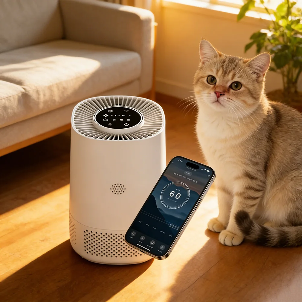 Purificador aire para gatos y perros – Monitor calidad ambiental