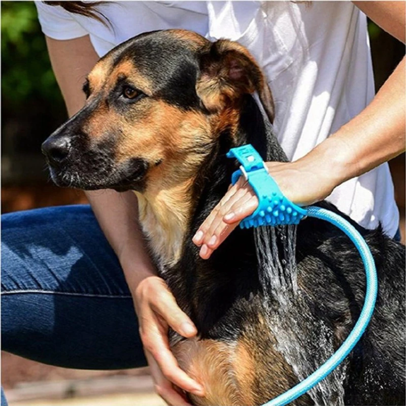 Limpieza de perros, dispositivo de baño de masaje 2 en 1 para mascotas, masajeador de silicona, guantes de ducha de baño, productos universales para perros y gatos - imagen 5