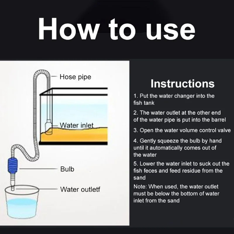 Aquarium Siphon Aquarium Siphon Vakuum Kies Wasserfilter Reiniger Siphon Pumpe manueller Reiniger Wechsler sicherer Staubsauger - imagen 2