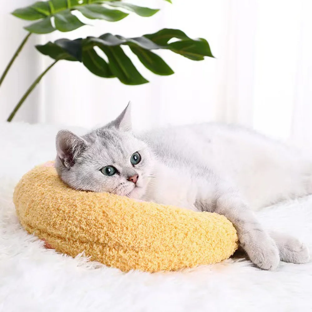 Almohada para gatos en forma de U, cojín antiarañazos para mascotas para gatos y perros, almohada de soporte para el cuello con comodidad profunda, - imagen 3