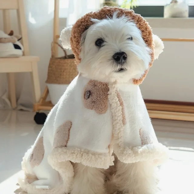 Manta para perro, colcha para dormir para mascotas, camisón de oso para salir, calidez de otoño e invierno, capa para perro pequeño, ropa, suéter, productos para mascotas