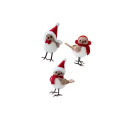 Decoración navideña de pájaro pequeño para el hogar – Chimenea