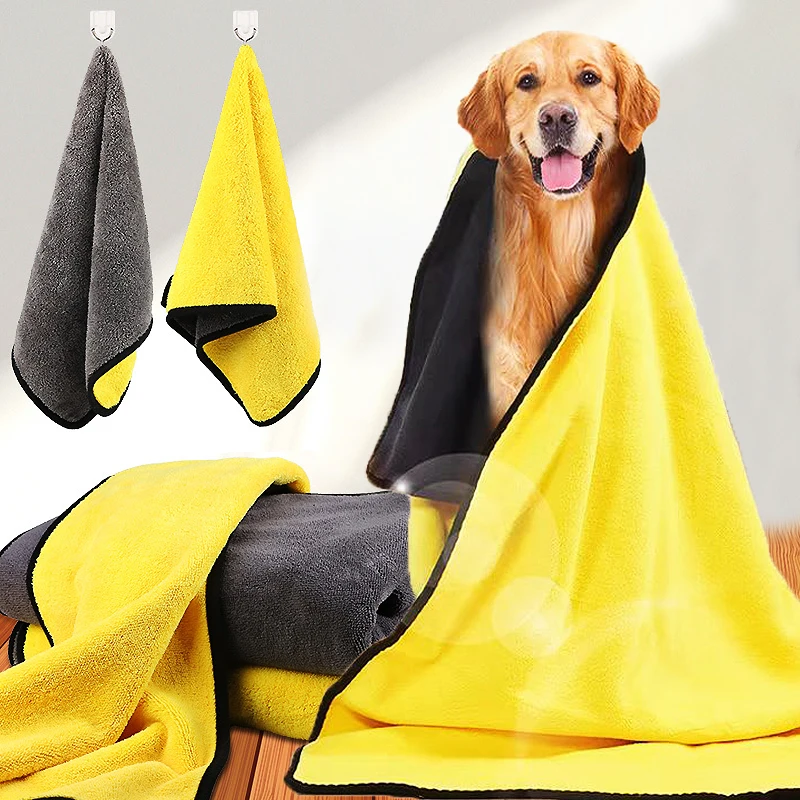 Toallas para perros de secado rápido, toalla absorbente para mascotas, Toalla de baño de microfibra para perros y gatos, albornoces para perros, paño de limpieza, suministros de limpieza para mascotas - imagen 2