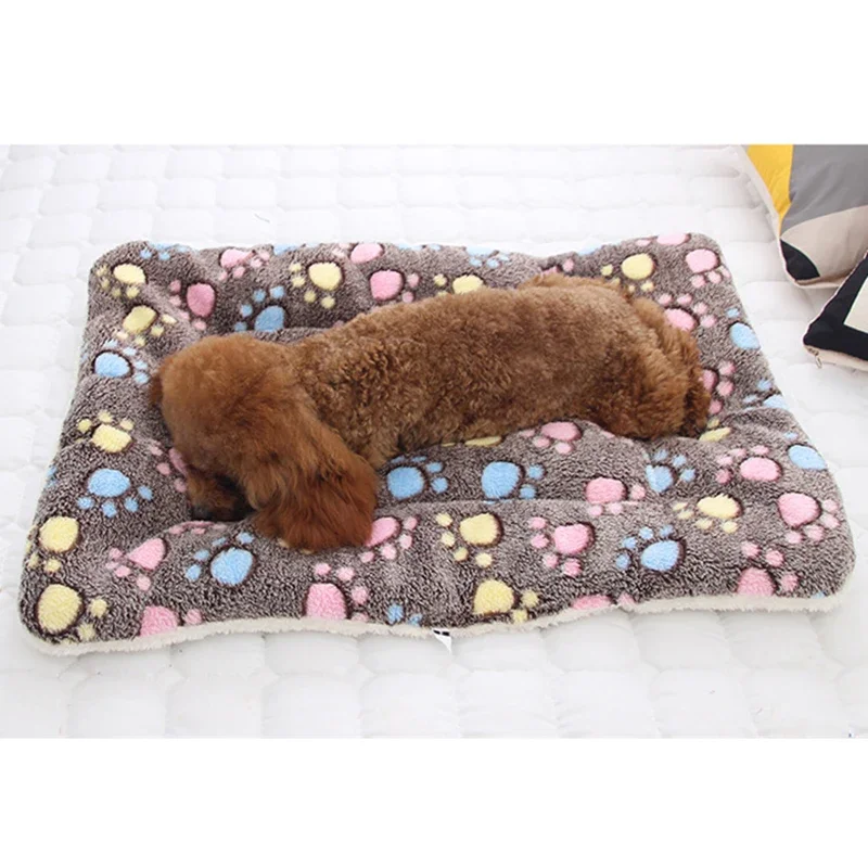 Alfombrilla de franela suave para mascotas, cama gruesa y cálida para perros, gatos y cachorros, funda para dormir, toalla, cojín para perros pequeños, medianos y grandes, Invierno - imagen 2