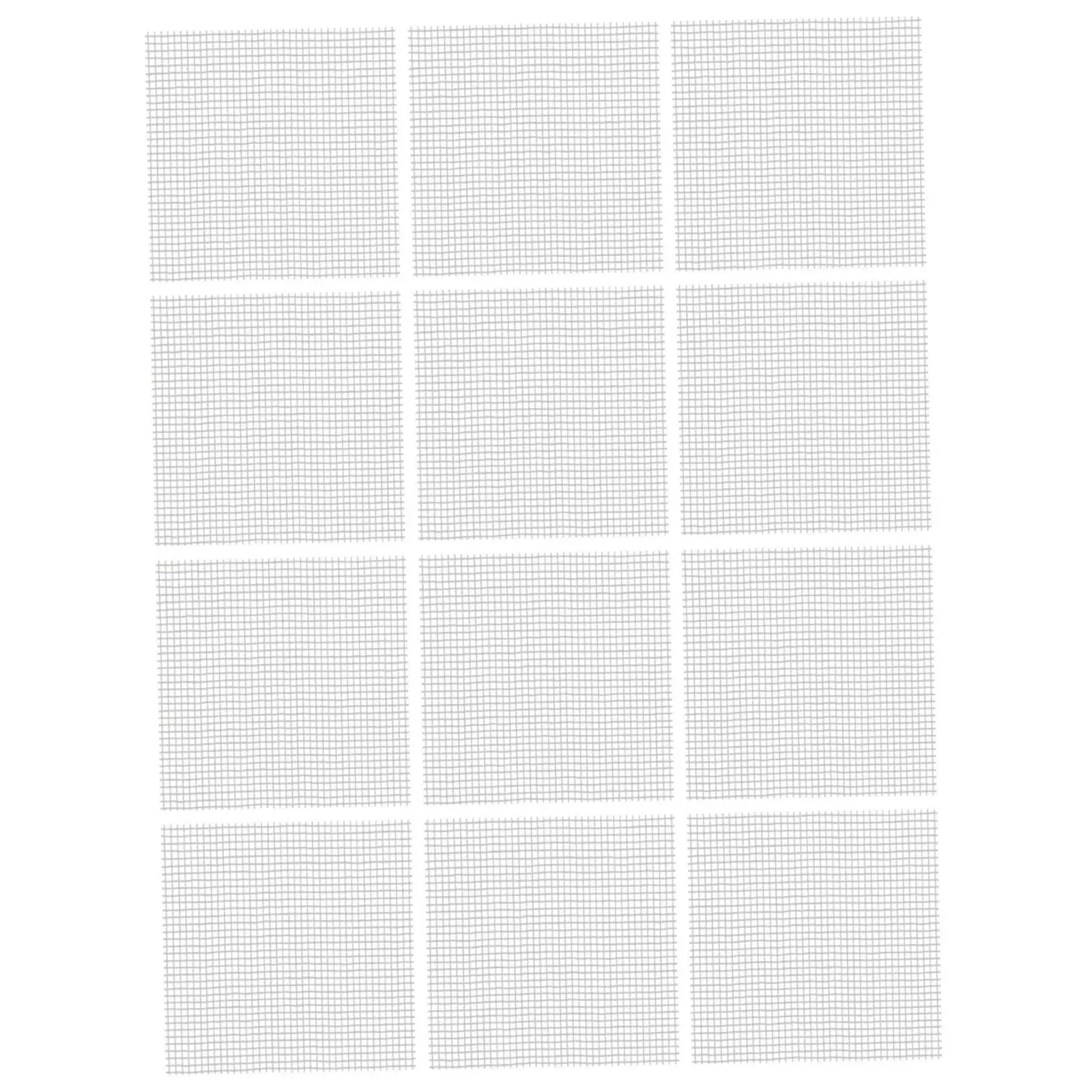 Rejilla de mosaico de malla de 12 piezas, hoja de respaldo de malla impermeable, rejilla de instalación de azulejos de hoja de malla de fibra de vidrio,