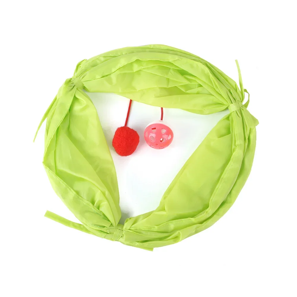 Cat Tunnel Toy Funny Pet 2 Holes Play Tubes Balls Collapsible Crinkle Kitten Toys Puppy Ferrets Rabbit Play Dog Tunnel Tubes - imagen 3