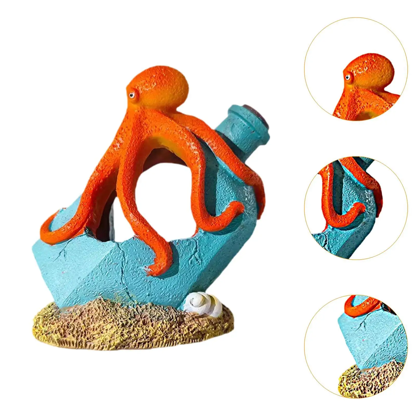 Aquarium Decoration Lifelike Fish Shrimp Hiding House Fish Shrimp Shelter for Tabletop