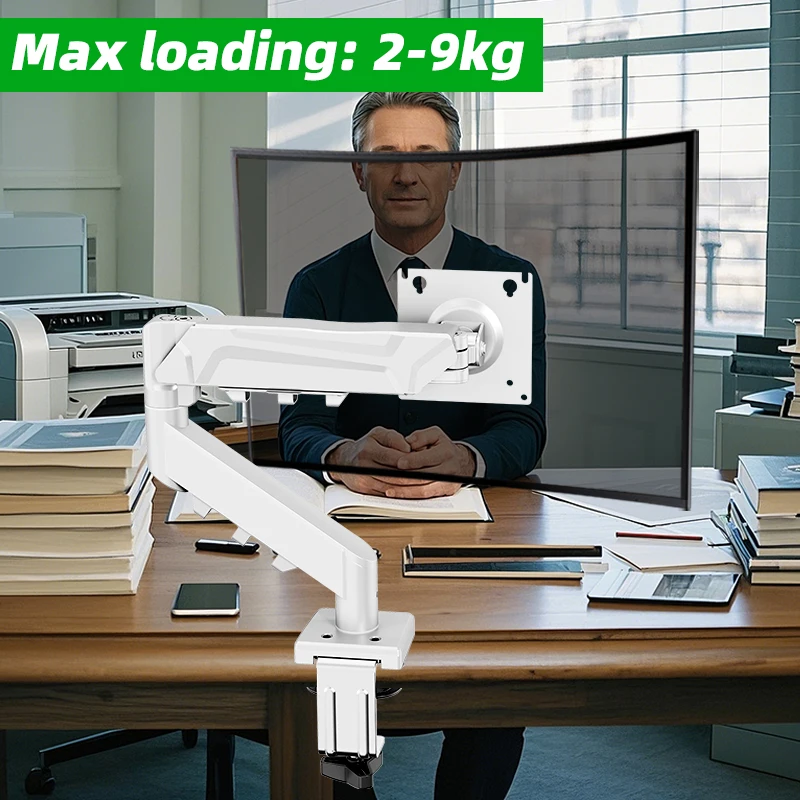 Soporte de brazo robótico flotante gratuito para pantalla de ordenador de 13-32 pulgadas, soporte para monitor, soporte para tableta con resorte de Gas, soporte con abrazadera de escritorio - imagen 3