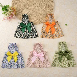 Falda de tirantes de crisantemo para perros - Vestido floral de verano