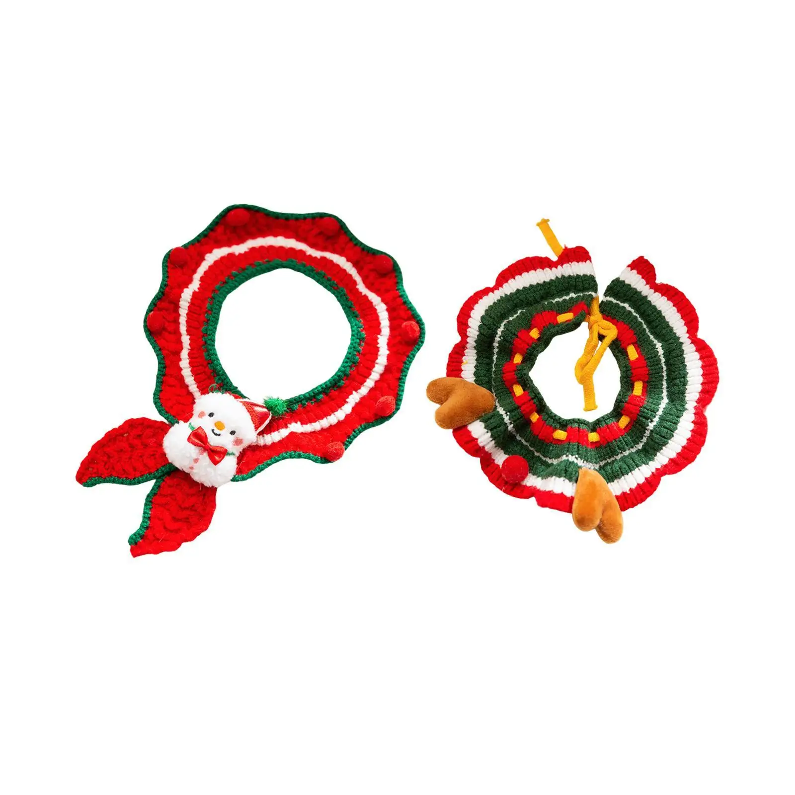 Knitting Cat Collar Festive Decoration Santa Claus Collar for Cat Kittens