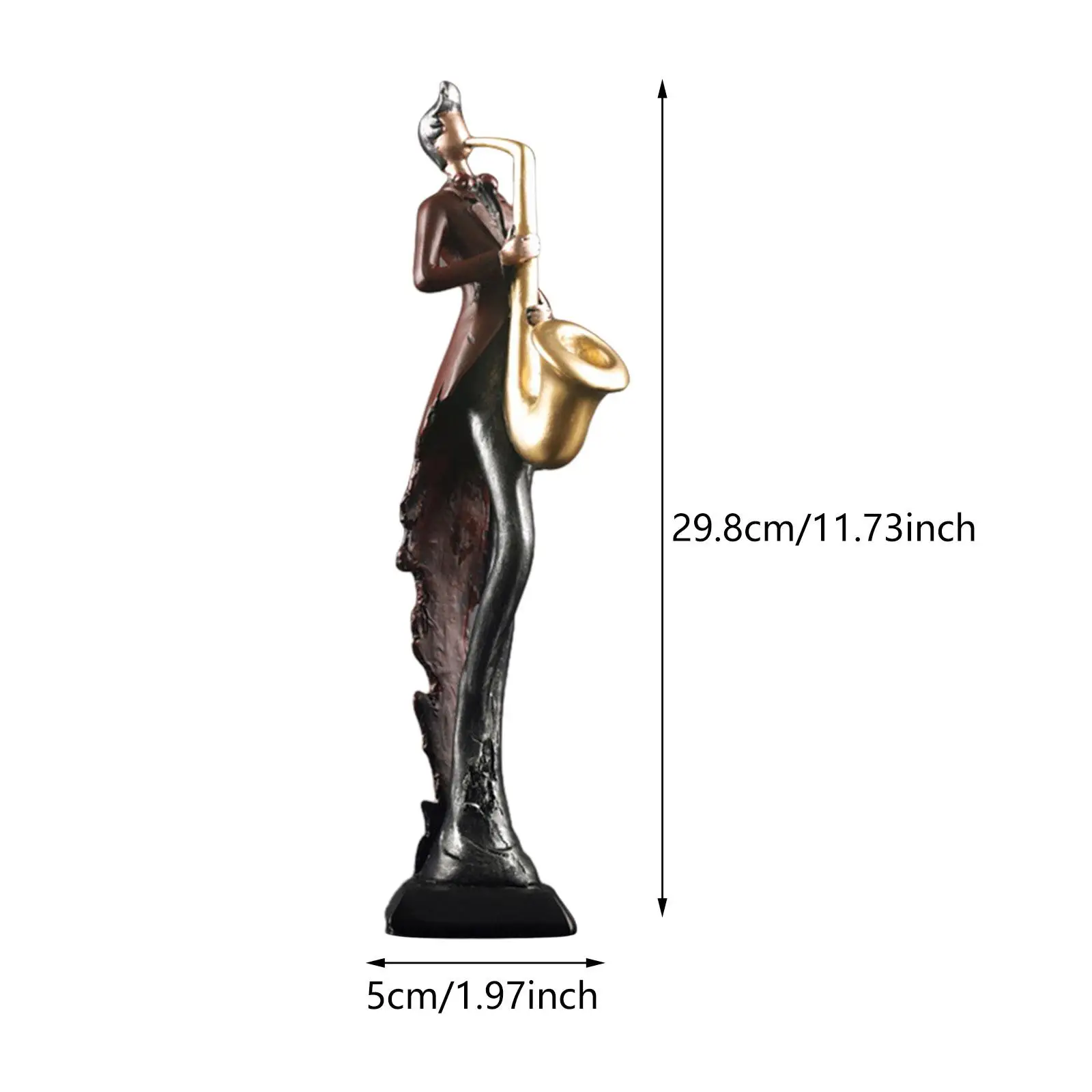 12inch Musical Instrument Player Figurine Table Ornament Handicraft Resin Miniature for Household Kitchen Dining Multipurpose