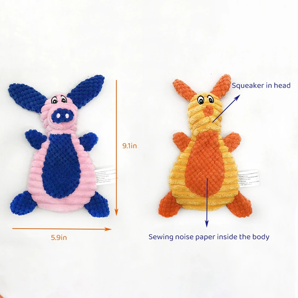 Juguetes chirriantes para perros pequeños y grandes, animales de peluche para masticar, resistentes a las mordeduras - imagen 2