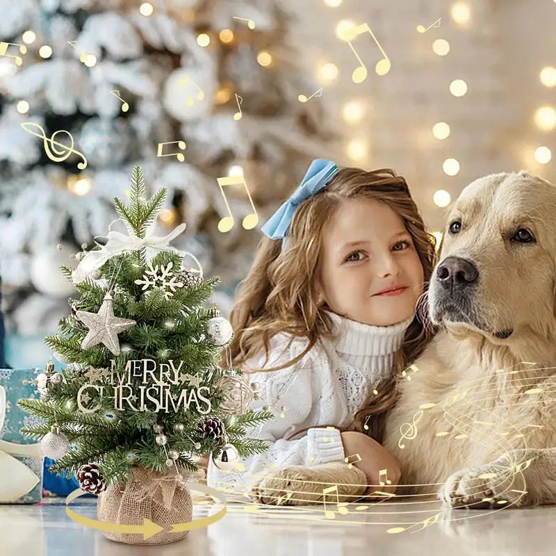 Caja de música giratoria de árbol de Navidad, luz LED brillante, juguetes de árbol de Navidad, regalo creativo para niños y niñas - imagen 4