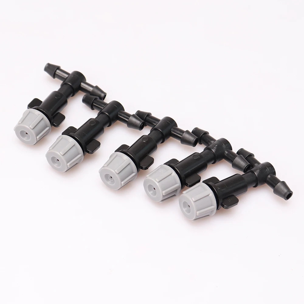 50 Uds. Boquilla de cabezales de aspersor de nebulización de jardín de riego de plástico con juntas en T para riego por nebulización - imagen 4