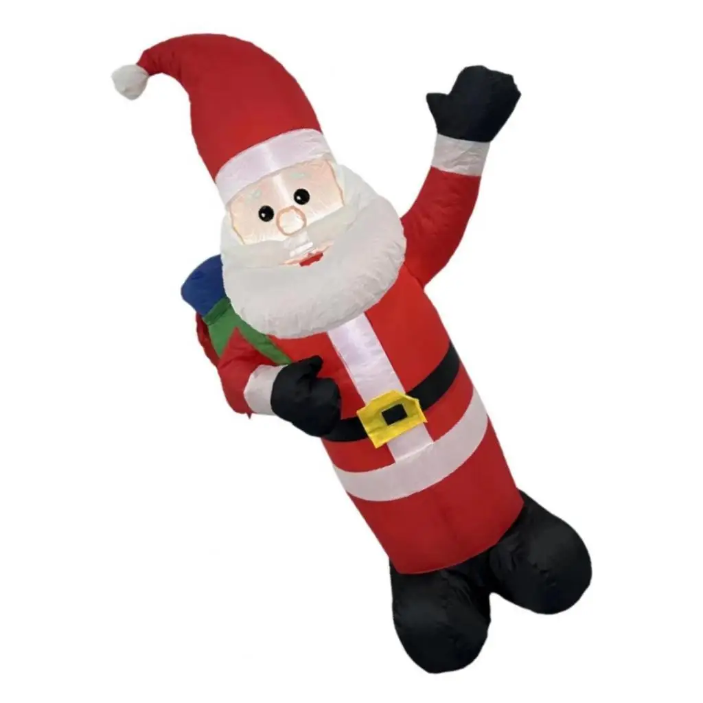 Decoración navideña inflable de Papá Noel, suministros adorables iluminados para fiestas, adorno único gigante, accesorios para fotos para patio trasero de Navidad - imagen 3