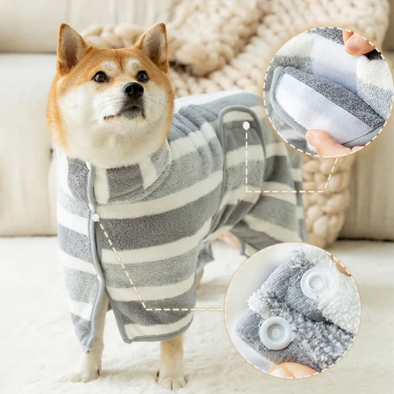 Albornoz absorbente para perros, toalla de secado rápido, albornoz para mascotas para perros pequeños, medianos y grandes, toallas de baño para mascotas, albornoz, accesorios para perros y gatos - imagen 2