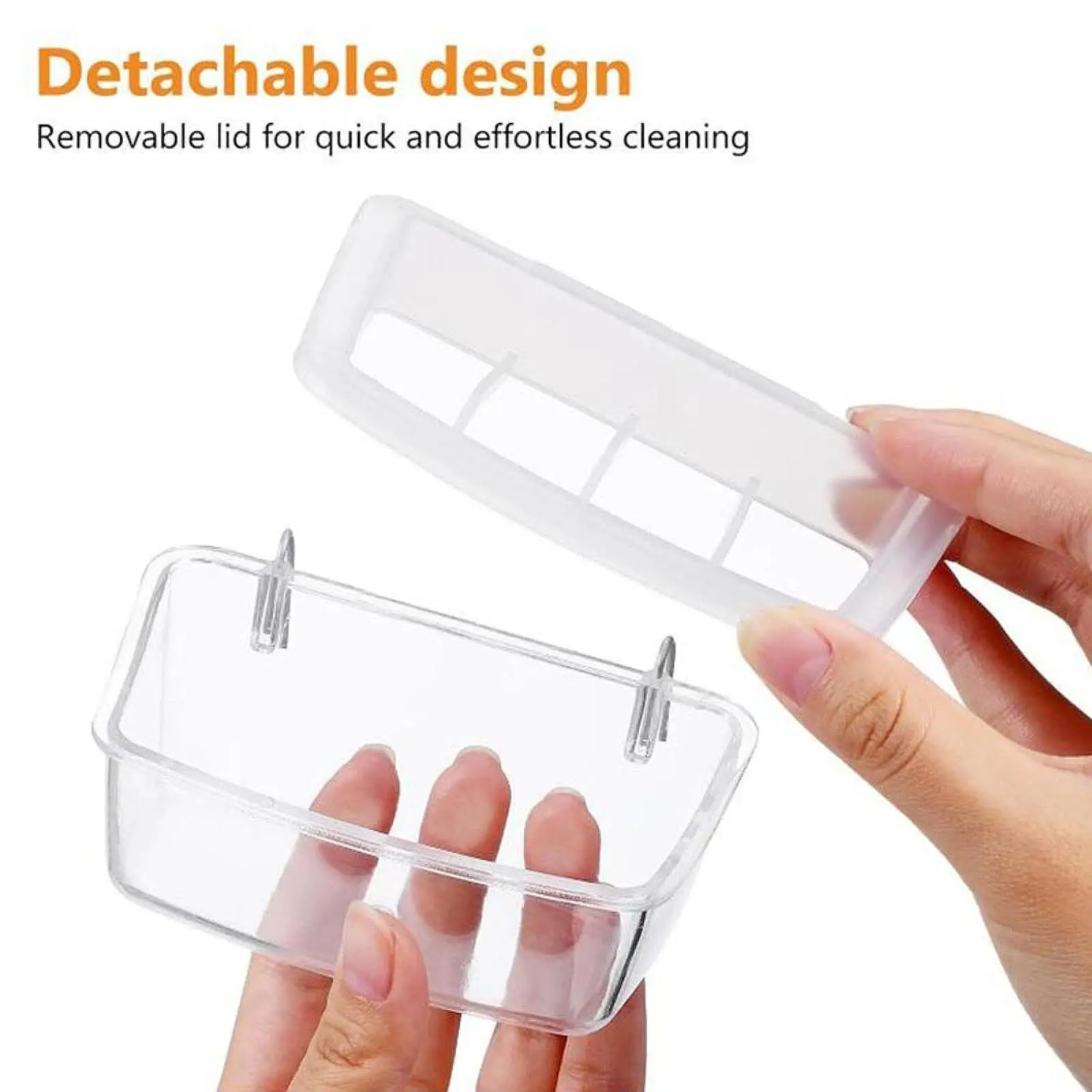 Parrot Feeder for Cage Feeding Dish Sturdy Gifts Accessories Clear Bird Food Bowl Hanging Pet Bowl for Lovebirds