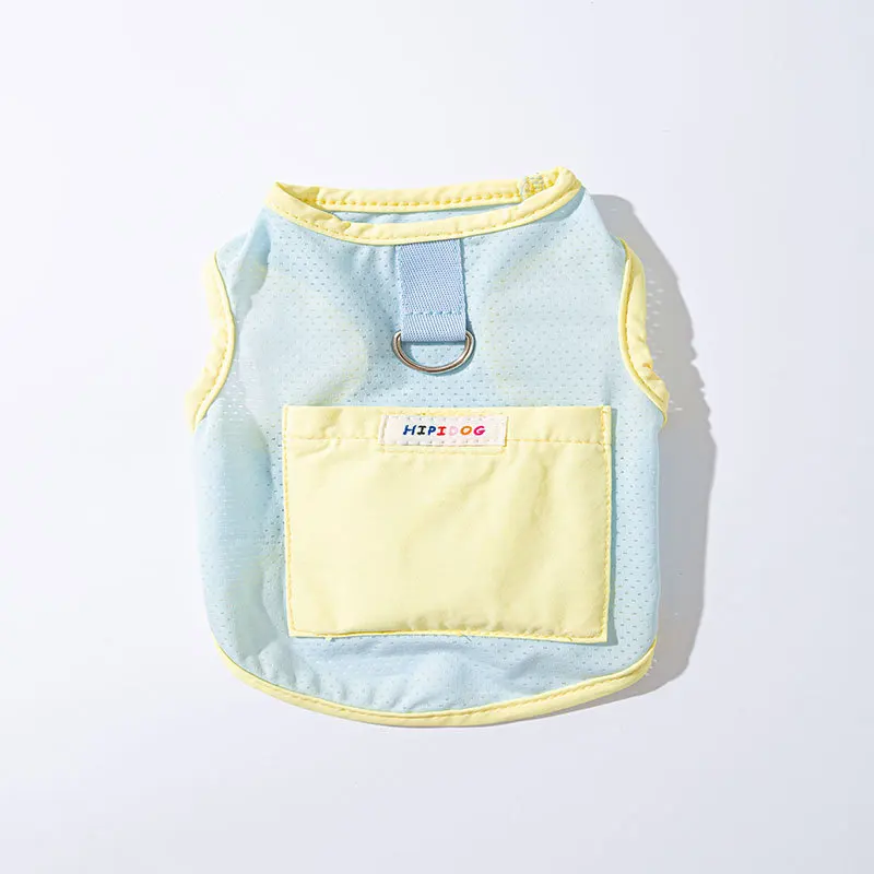 Ropa de verano para perros, ropa fresca de tracción con bolsillo de arcoíris, oso de peluche, ropa refrescante de dos piernas para mascotas, ropa para cachorros, camisa para perros