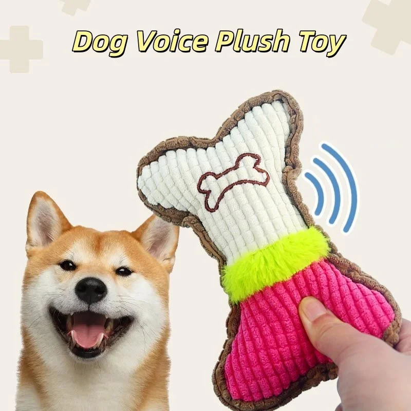 Juguete chirriante de peluche para perros, juguete para masticar hueso para razas pequeñas a medianas, masticadores agresivos, limpieza de dientes de cachorro, juego divertido, accesorio para mascotas, 1 ud.