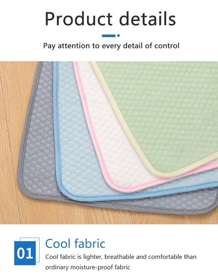 Estera autoenfriante para mascotas, almohadillas refrescantes lavables para perros y gatos, manta para perrera para dormir, estera para dormir de seda helada, no tóxica y transpirable - imagen 2