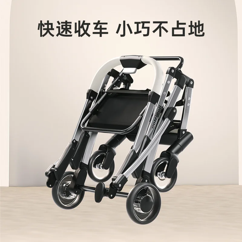 Medium-sized Pet Strollers Dog Walking Dog Cart Lightweight Foldable Pet  Multiple Kittens Go Out Four-wheel Cart - imagen 3