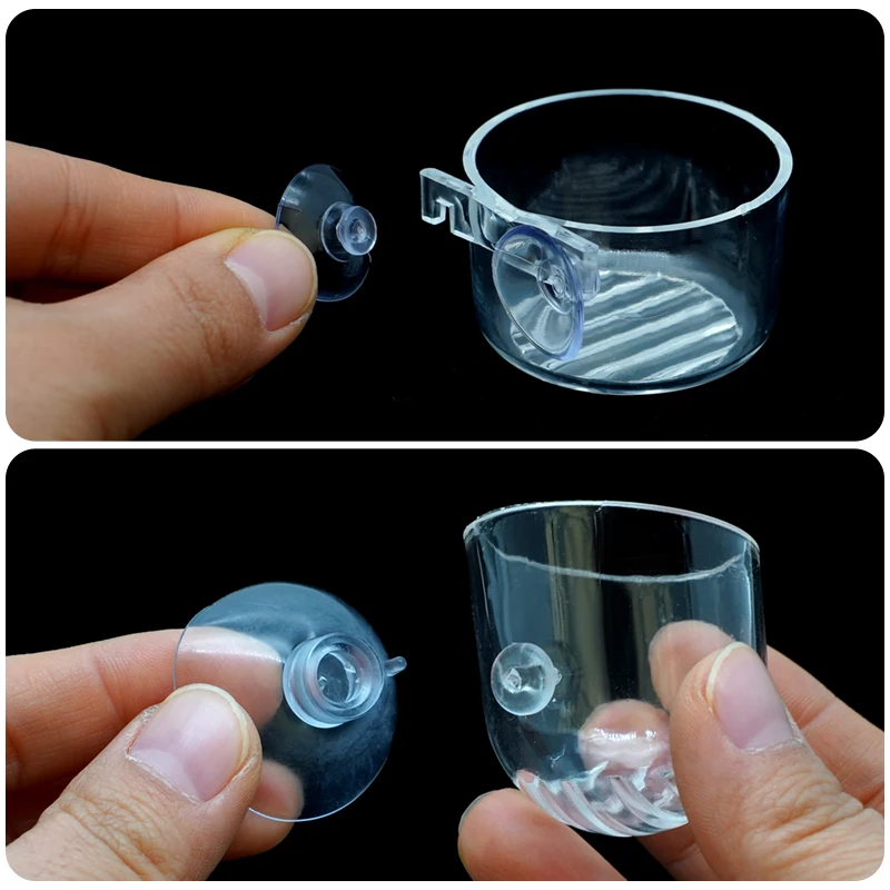 Decoración de acuario, maceta para plantas, taza acrílica para algas acuáticas con soporte de succión, Mini florero de jardinería, alimentador de gusanos rojos para pecera - imagen 5